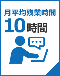 月平均残業時間10時間